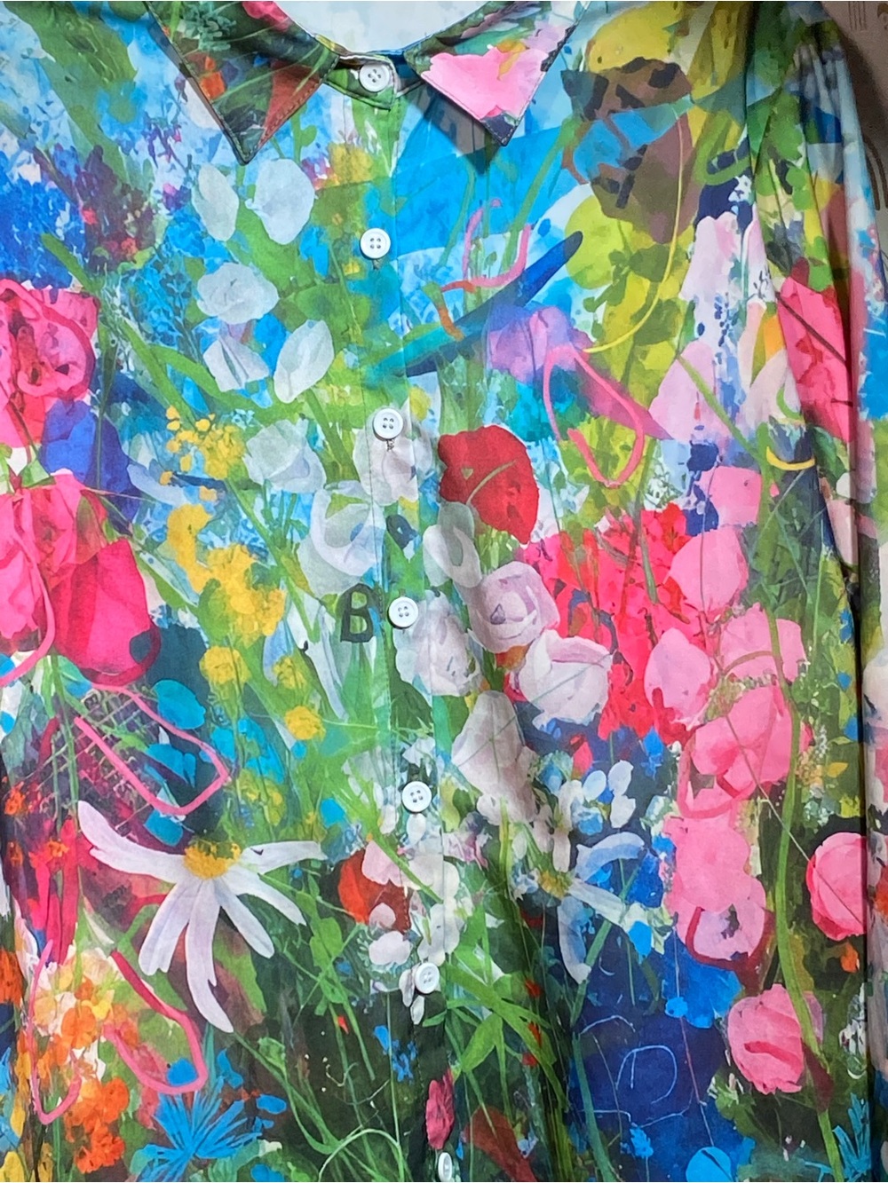 Floral Painterly Button-Up Shirt - Multicolor - Picture 3 of 8